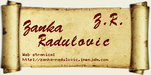 Žanka Radulović vizit kartica